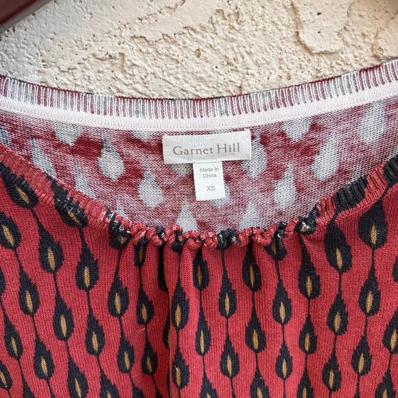 Garnet Hill Leaf Print Sweater Size XS - Picture 3 of 4